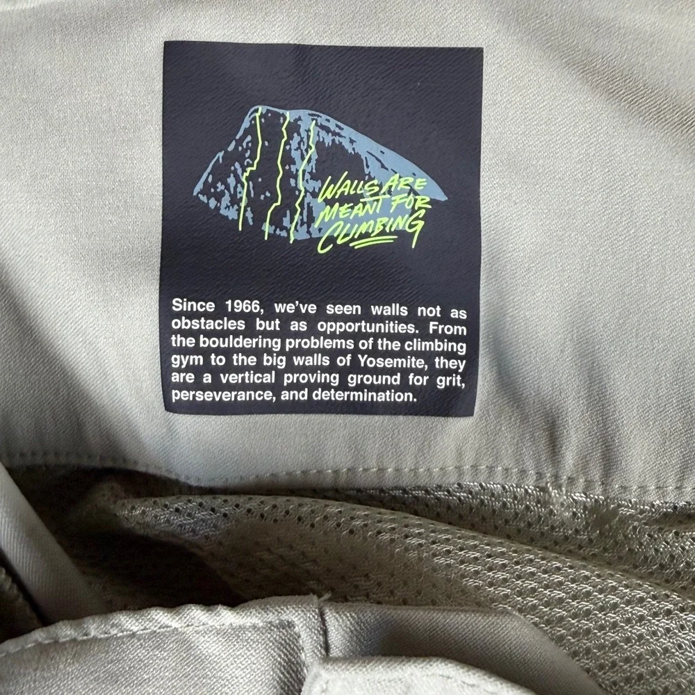 The North Face Mens 38 Khaki Walls Are Meant For Climbing Hiking Pants UPF 40+